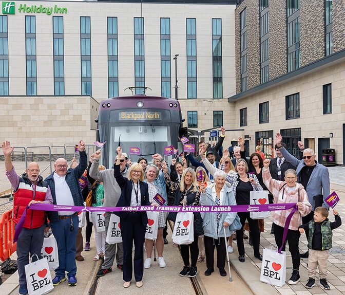 Passenger trams have connected up with Blackpool’s main train station for the first time in over 60 years.